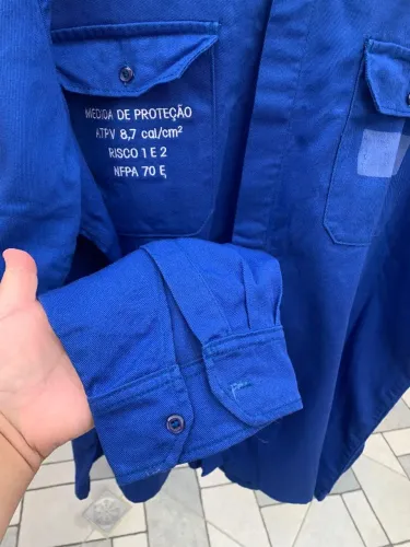 Uniforme Calça e Camisa Azul Eletricista Antichamas 