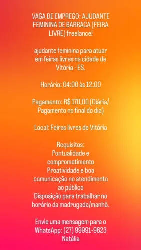 Ajudante de vendas feminina