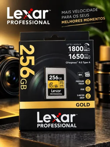 Cartão Lexar Cfexpress A 256gb 4.0 1800mb/s - Gold