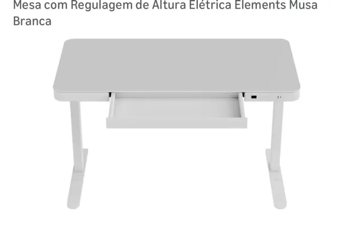 Mesa gamer elemente MUSA branca eletrica 70102