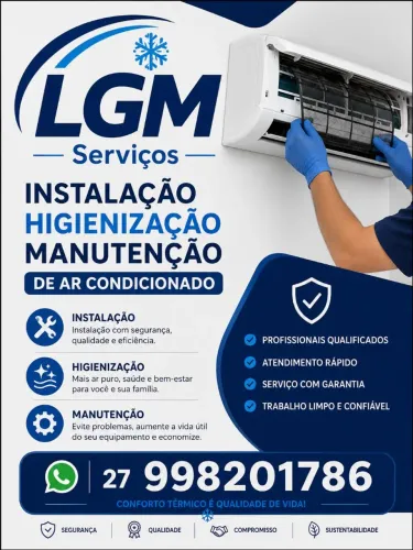 Instalação, higienização e manutenção de ar condicionado