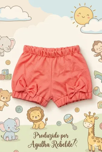 Short infantil feminino