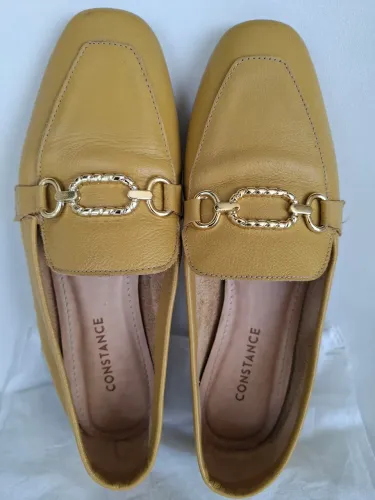 mocassim em couro legítimo constance - usado apenas uma vez!