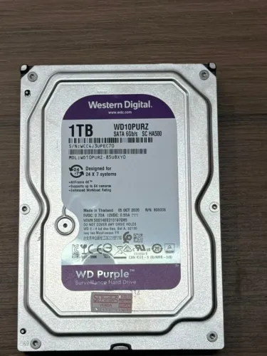 HD WD Purple 1TB Western Digital - Ideal para DVR, CFTV e Monitoramento 24h 