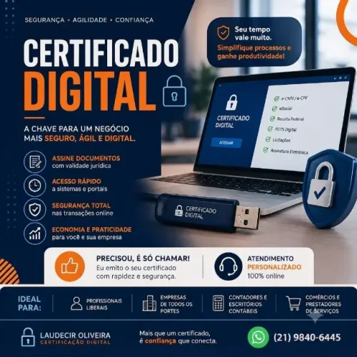 Emissão e renovação do Certificado Digital A1 com atendimento 100% online.