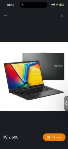 Notebook ASUS Ryzen 7 + 8GB DDR4 + 512GB SSD NVMe NOVO LACRADO NA CAIXA !