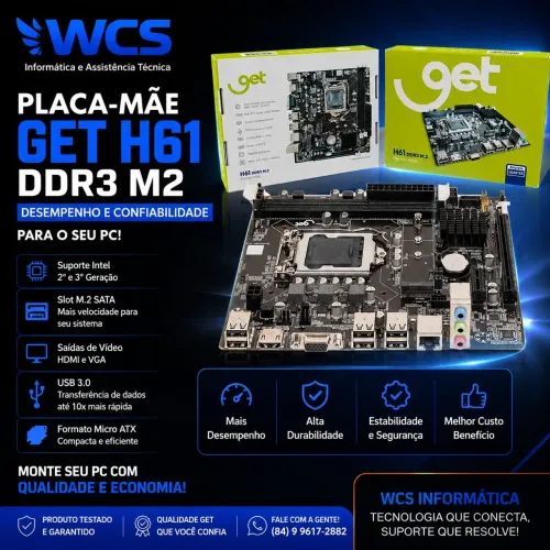 Placa-Mãe Get H61 DDR3 M2 LGA 1155,