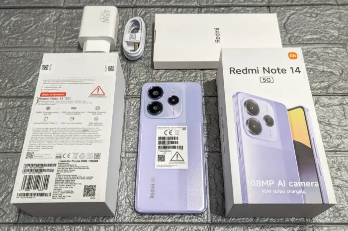 Redmi Note 14 5G 256+08 Roxo Novo Garantia Entregamos Gratuito 