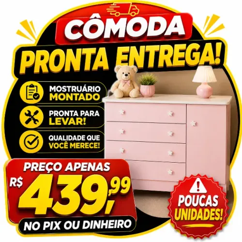 OFERTA ESPECIAL! CÔMODA INFANTIL LINDA + SUPER PREÇO + PRONTA ENTREGA!