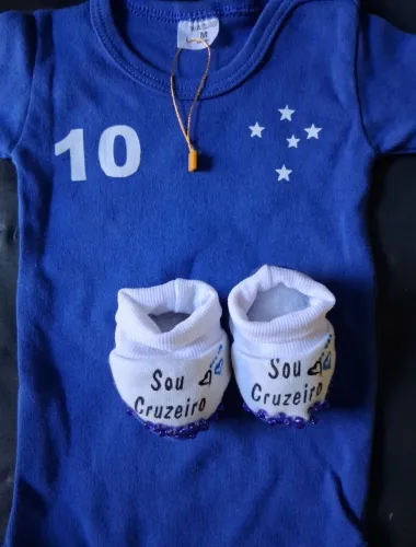 Body cruzeiro para bebe + sapatinho
