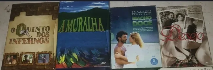 4 dvd's box Minisséries Rede Globo A Muralha Desejo O Quinto dos Infernos Riacho Doce