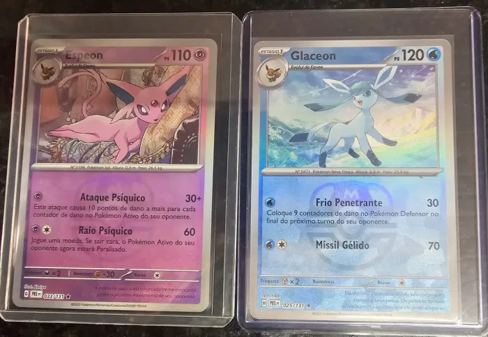 Cartas Pokémon Espeon e Glaceon MasterBall Primastic, (Nm) Vendo separadas