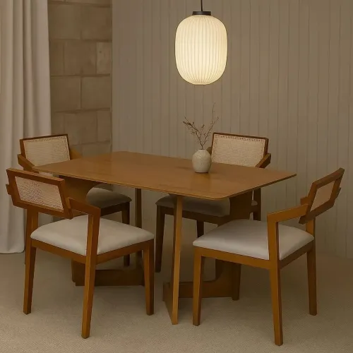 Mesa Dubai 1.60m com 4 Cadeiras Berlim  - Entrega Rápida