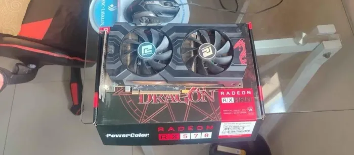 Placa de Video RX 570 4gb Red Dragon 4 meses de uso impecavel com garantia