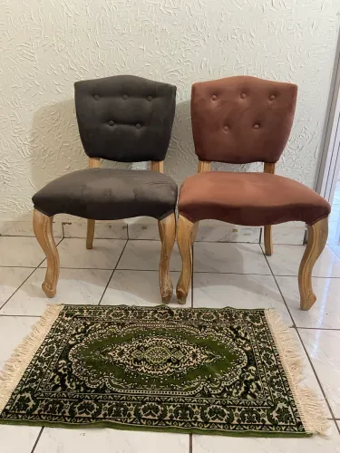 Par de poltronas - madeira - chenilo