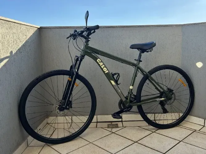 Bicicleta Caloi Aro 29 Verde Militar | Shimano | Freio a Disco | Excelente Estado