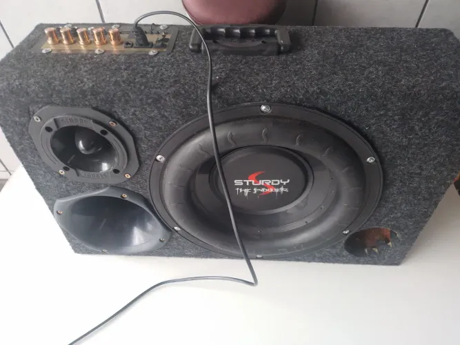 Caixa trio com amplificador usb Bluetooth subwoofer