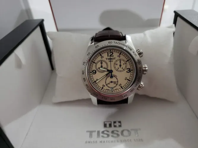Tissot original pulseira de couro modelo V8