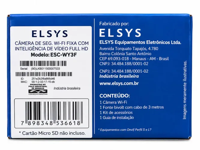 Câmera de segurança Elsys ESC-WY3F- Nova na caixa 