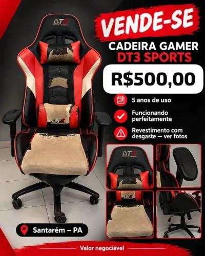 Cadeira gamer DT3 SPORTS