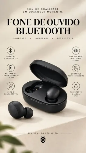 Fones de ouvido bluetooth TWS