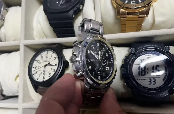 relógio fossil cromado pulseira de aço