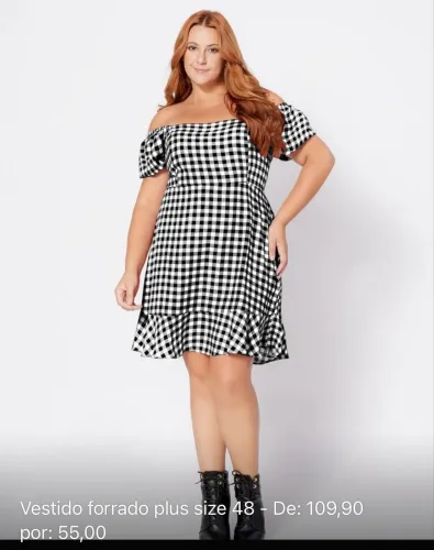 Vestido xadrez plus size 48 