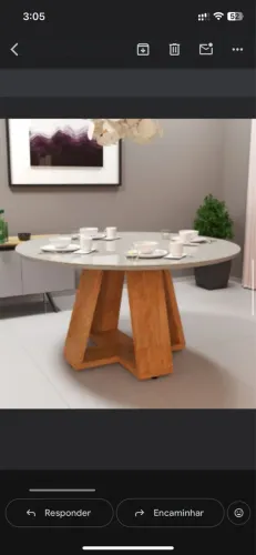 Mesa De Jantar, sem cadeiras inclusas, Redonda 90x90 Tampo De Vidro Temperado E MDF