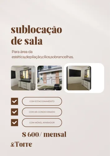 Sublocação de sala na torre