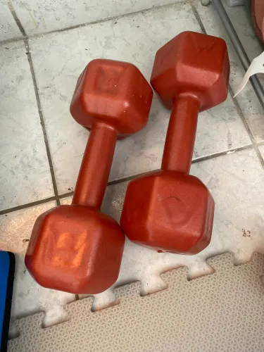 Par de Halteres Emborrachados 9kg Cada (18kg Total) - Conservados