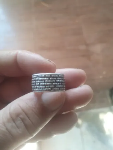 Anel de prata com a oração do pai nosso