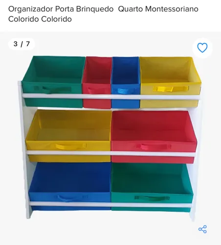 Organizador Porta Brinquedo Quarto Montessoriano Colorido