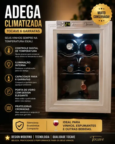 ADEGA CLIMATIZADA TOCAVE - 6 GARRAFAS ?