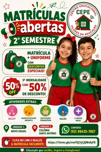 Matrículas Abertas! Creche/ Escola Infantil