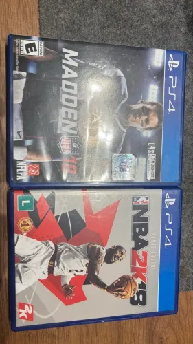 Jogos PS4 Originais - Madden NFL 18 + NBA 2K18 (Completos) 