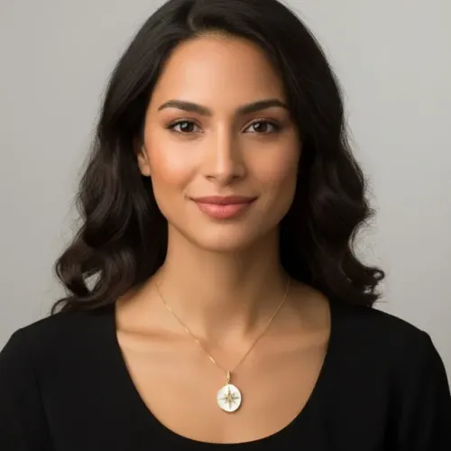 Colar feminino pedra veneziana colorido banhado a ouro 18K festas eventos dia a dia