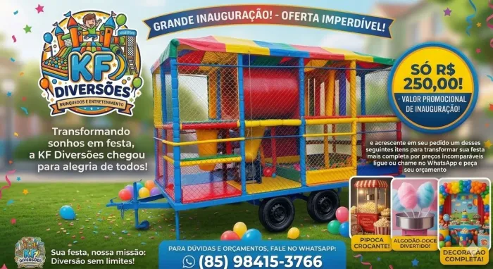 R$250 - Carretinha da alegria- diversão pra garotada