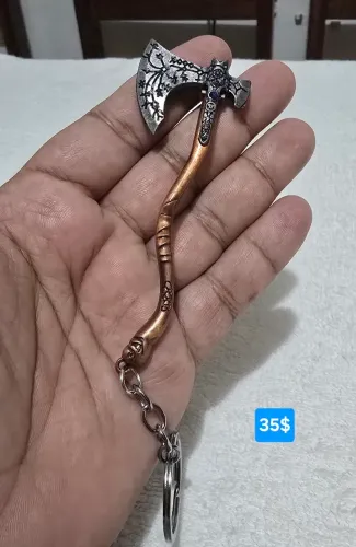 Chaveiro do Machado de Kratos em God Of War Ragnarok de metal