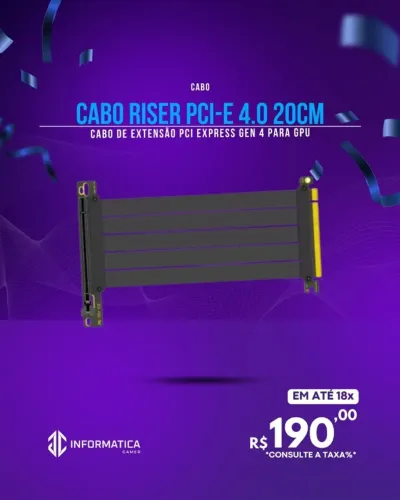 CABO RISER PCI-E 4.0 20CM 