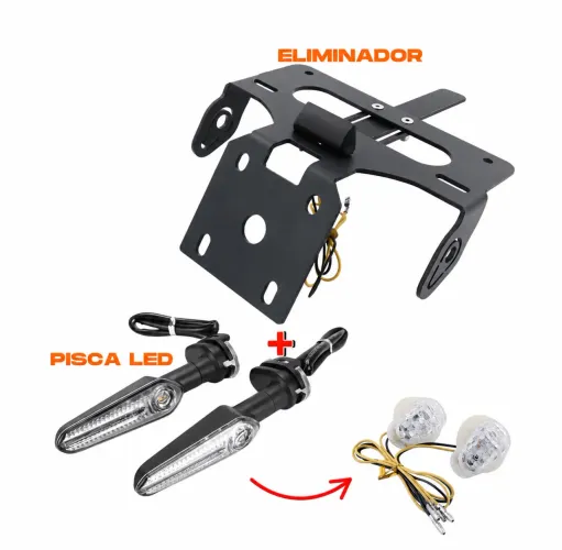 Kit Eliminador de Rabeta + 4 Piscas Led