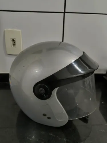 Capacete Moto Cinza Aberto