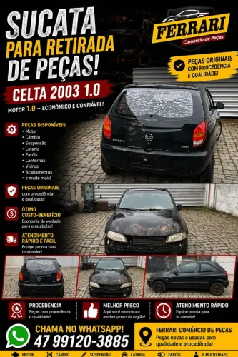 Sucata Chevrolet Celta 2010 1.0 para retirada de peças