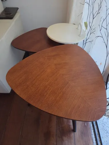 Conjunto 3 Mesinhas de Centro/Apoio Estilo Retrô - Excelente Estado