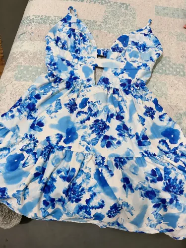 Vestido azul curto 