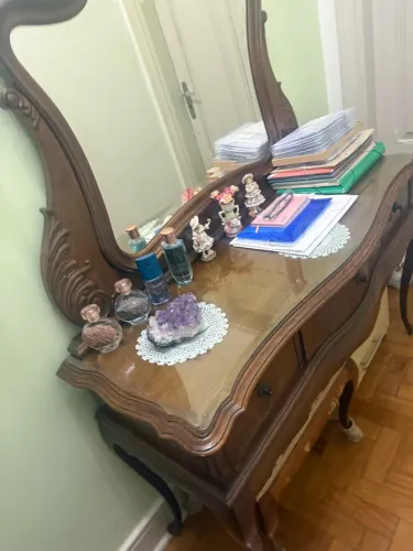 Penteadeira Antiga Provençal com Banqueta Vintage
