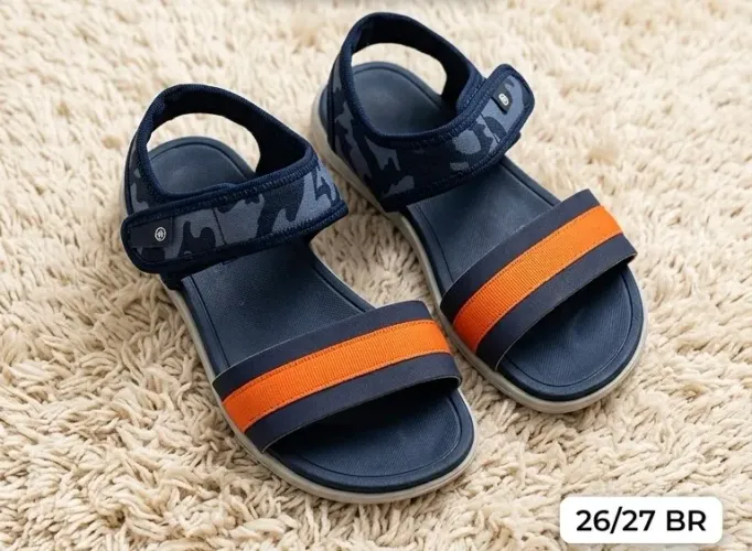 Sandália / Papete Infantil Azul Camuflada Tam 26/27