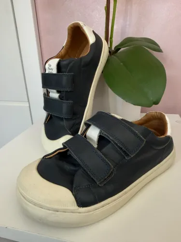 Tênis Tip Toey Joey Couro Azul Marinho Nº 27 Seminovo - R$139