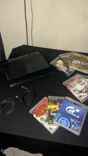  PS3 SUPER SLIM 500GB DESBLOQUEADO - MUITO CONSERVADO 