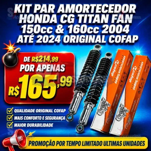 Kit Amortecedor Honda CG Titan/Fan 150cc e 160cc Cofap