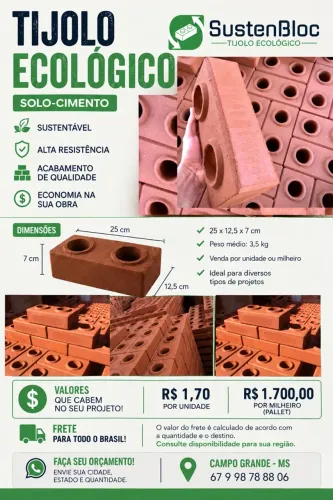 ? Tijolo Ecológico Direto da Fábrica 
